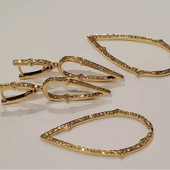 Stephen Webster 18k Yellow Gold and Diamond Convertible Earrings - Picture 5 of 11